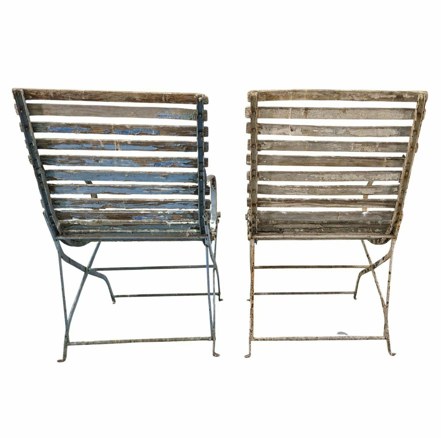 Pair Of Armchairs From Arras Wrought Iron And Wood photo for sale