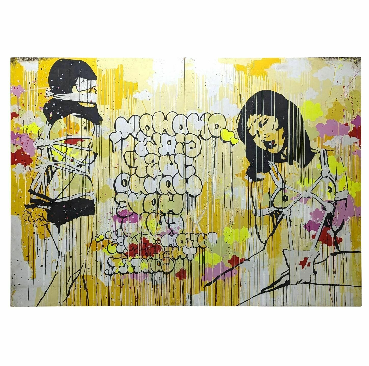 Chongqinb Girls. Diptych. Acrylic, Spray Paint, Markers. By Tilt