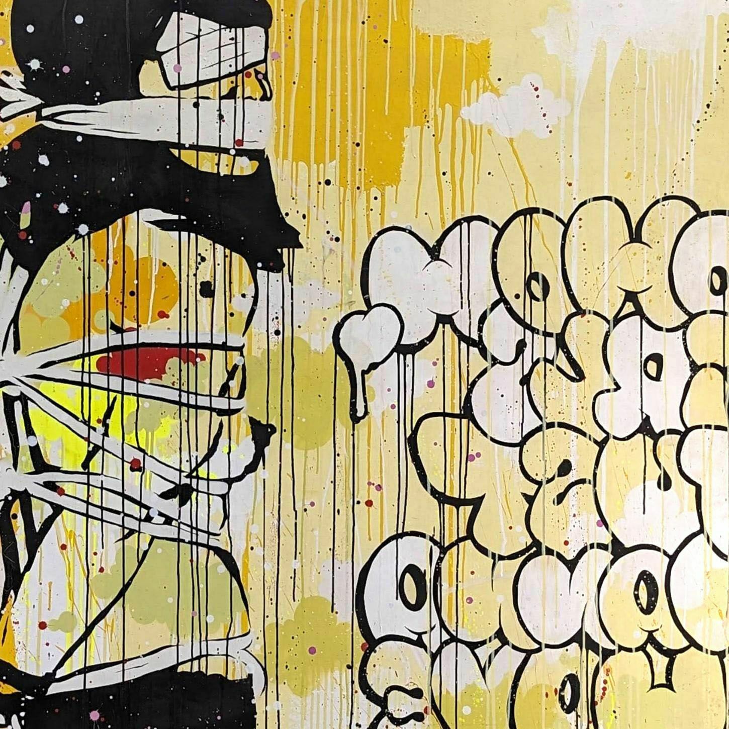 Chongqinb Girls. Diptych. Acrylic, Spray Paint, Markers. By Tilt photo vintage