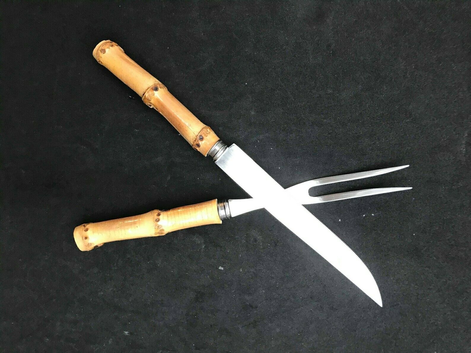 Bamboo Cutlery Set Carving Knife Fork Boho Chic Bohemian Tiki Folk Country Food Photography Prop Nature Tikki Decor Nature Gift For Her photo buy