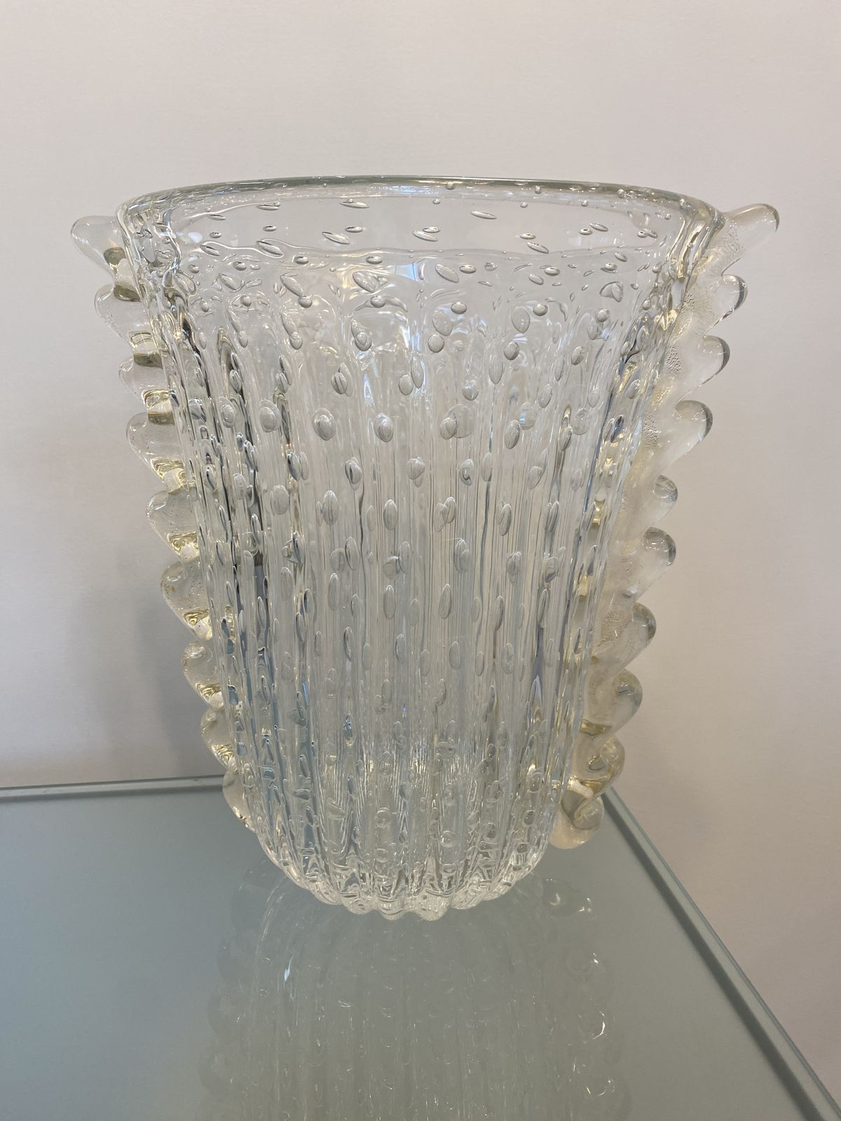 Impressive Handmade Multicolors Murano Glass Vase Like Venini Ercole Barovier Style photo furniture