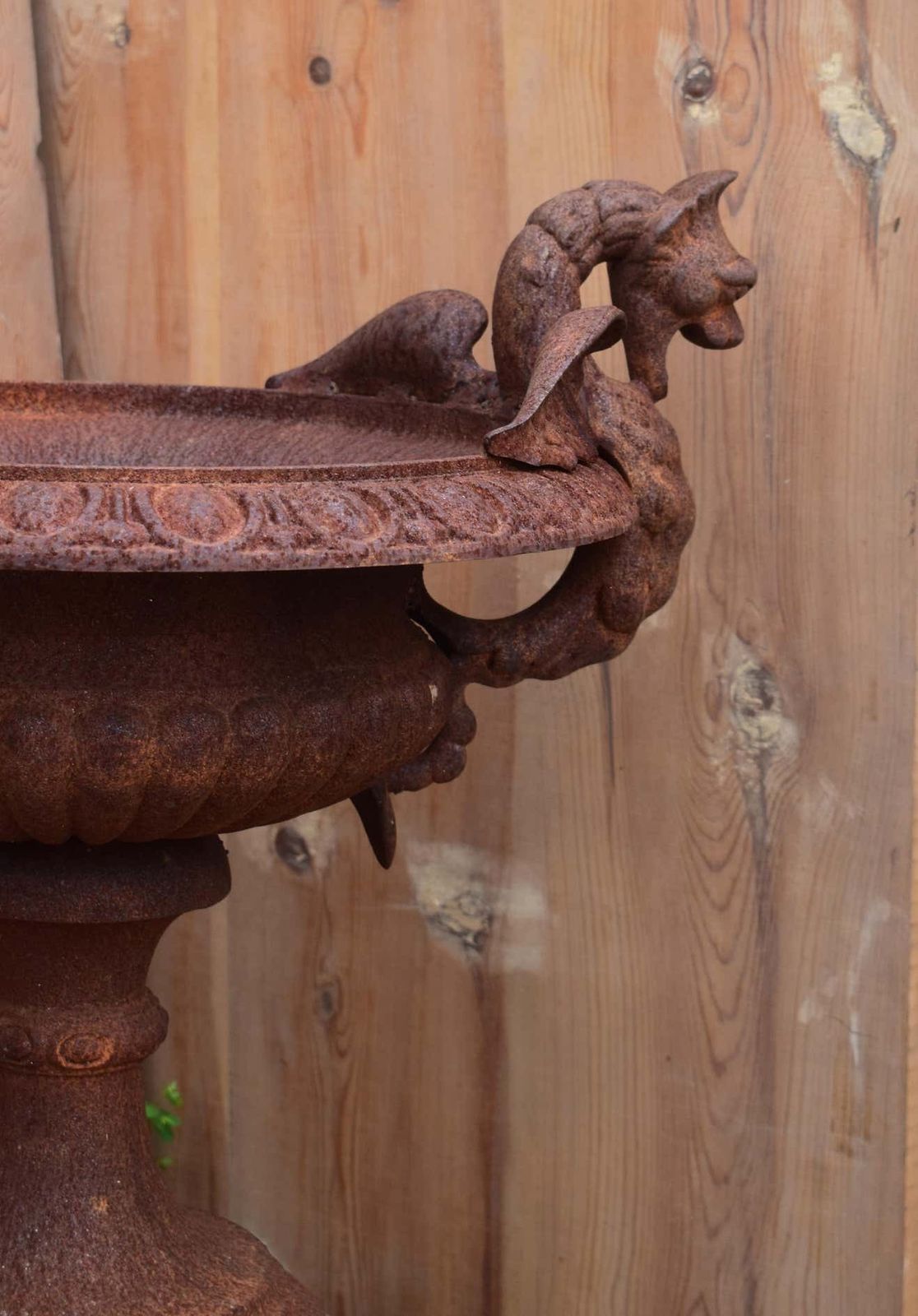 A French 19th Century Cast Iron Garden Urn With Dragon Handles photo vinterior