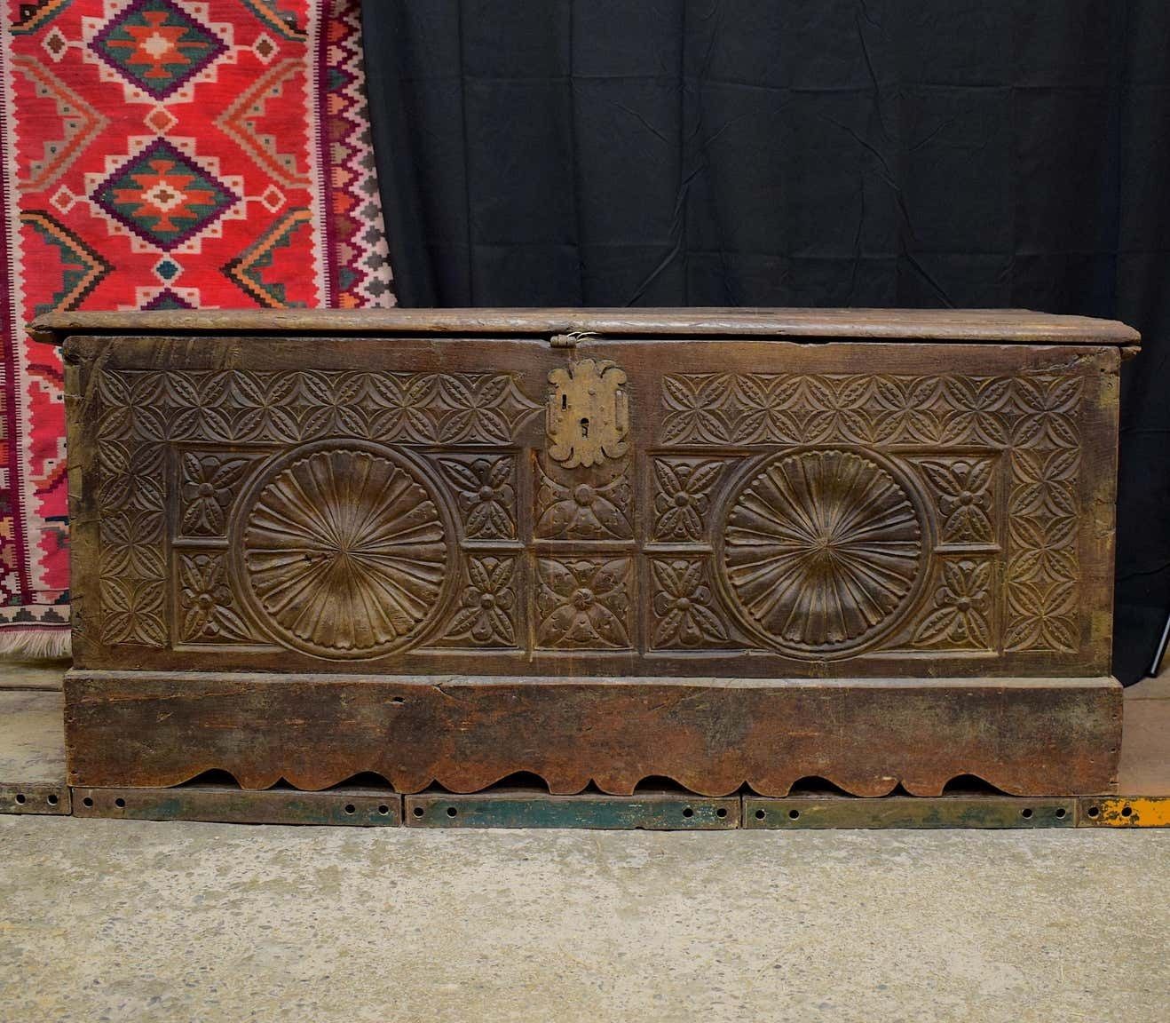 17th Century Antique French Oak Boot From The Gothic Period photo furniture