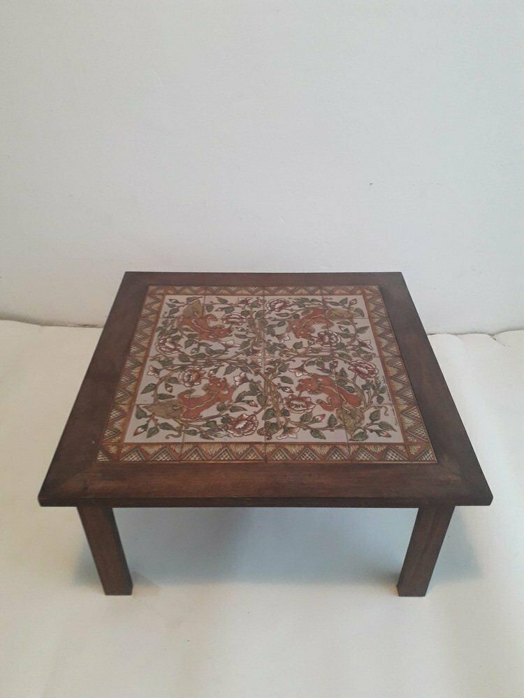 Hand Painted Ceramic Coffee Table From Paterna Majolica Dart, 1970s