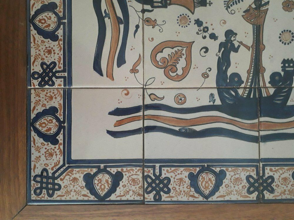 Hand Painted Ceramic Coffee Table From Paterna Majolica Dart, 1970s photo vintage