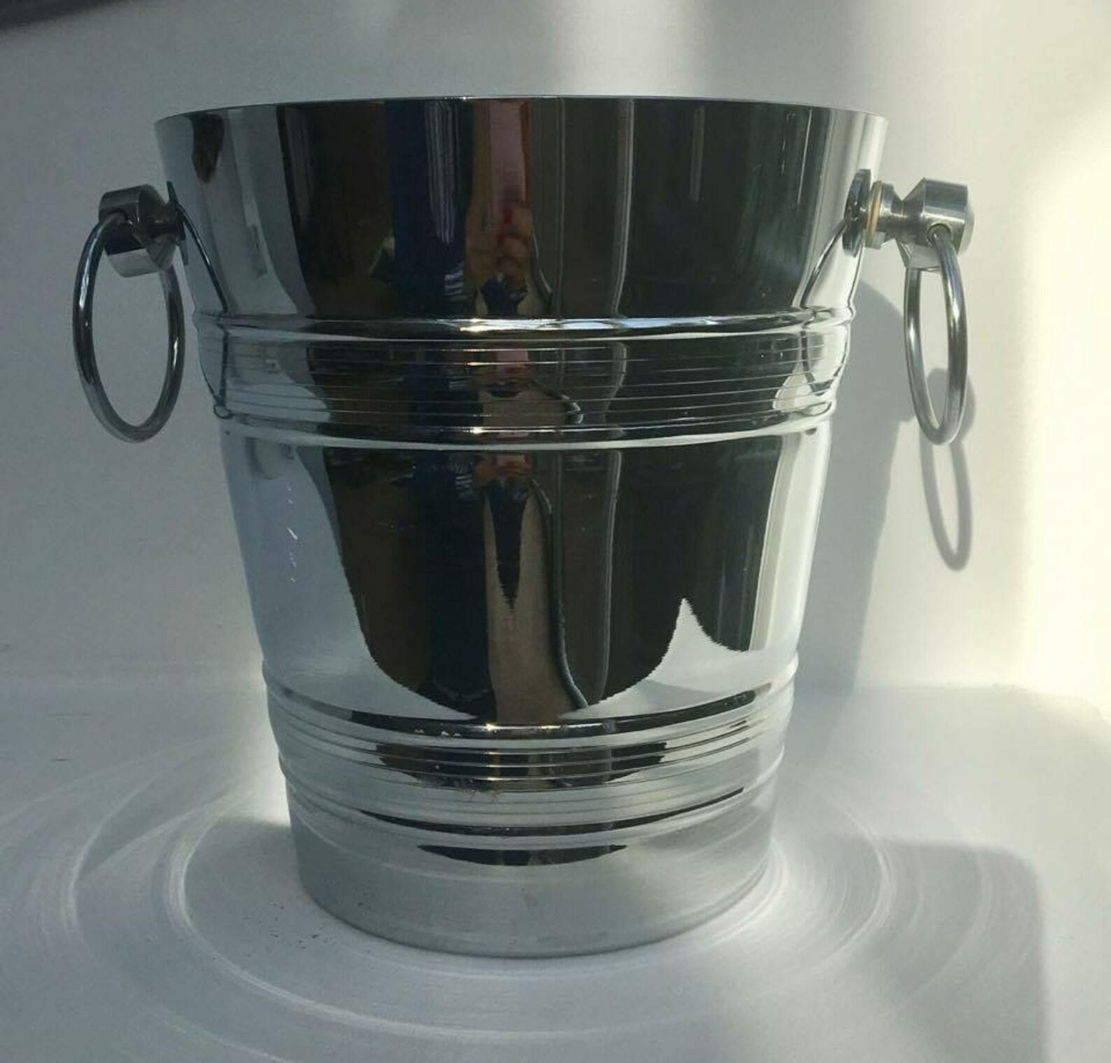 Champagne Bucket, Bar Cart Styling Heavy Metal Wine Cooler, Ice Bucket, Bottle, Wine Bucket Champagne Cooler Bar Decor Gift For Him photo 110.0