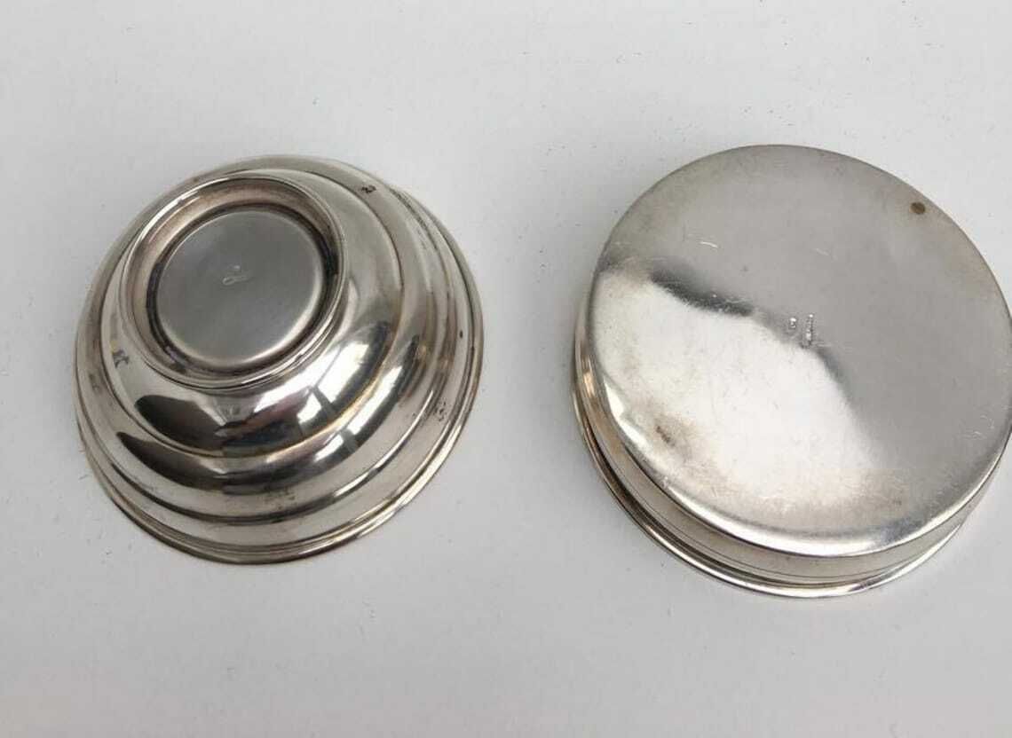 Silver Plated Bottle Holder And Bowl Art Deco Bar Accessories, Wine Lover Gift Catch All Dish Coin Dish Key Dish Vintage Silverware photo vinterior