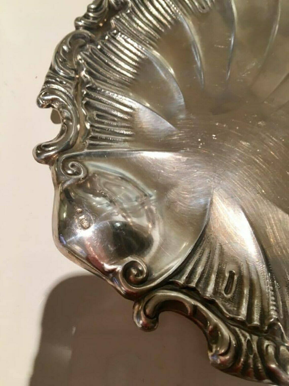 Shell Silver Plated Serving Tray Home And Garden Kitchen And Dining Serve Ware Serving Bon Bon Tray Clam Shell Silver Plate Serving Dish photo for sale