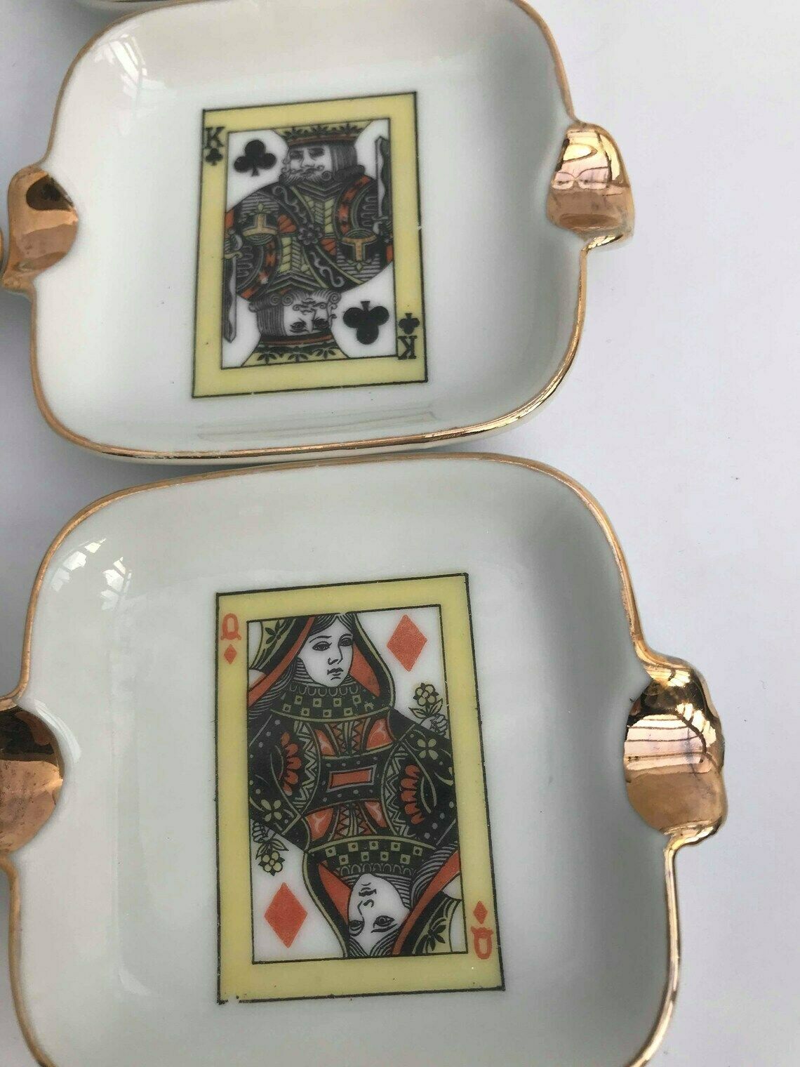 Poker Bridge Canasta Playing Cards Ashtrays Set Of 8 Collectible Gambling Night Decor Table Dad Gift Bar Casino Display Man Cave Gift King photo buy