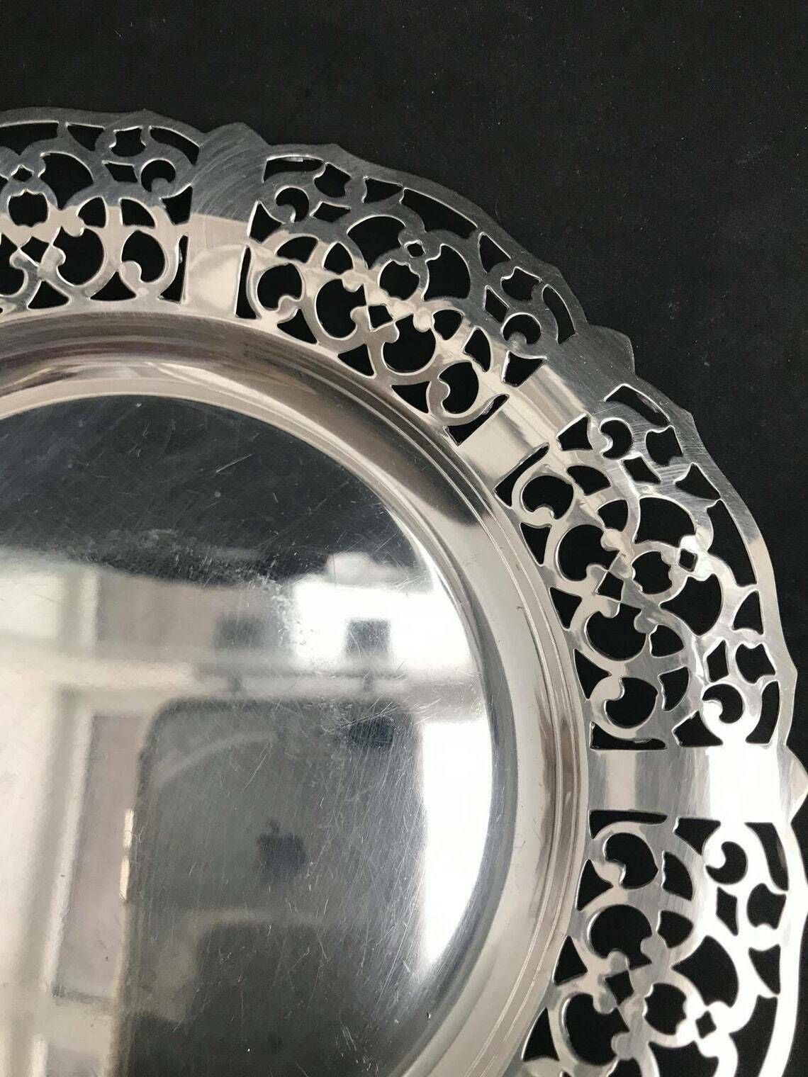 Antique French Candy Bowl, Lovelace Silver Plateded Dish Sweet Saint Valentin Gift Silver Nut Bowl Jewelery Pl photo furniture