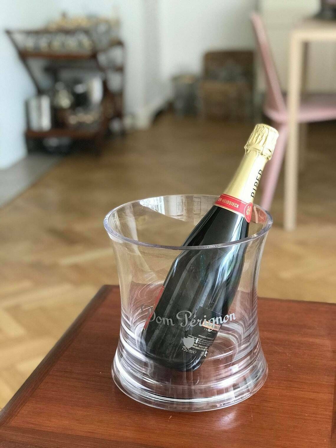 Champagne Dom Perignon Accessories Display Collector Ice Bucket Couple By Martin Szekely Wedding Christmas Bridal Bridesmaid Gift Bar Decor photo furniture