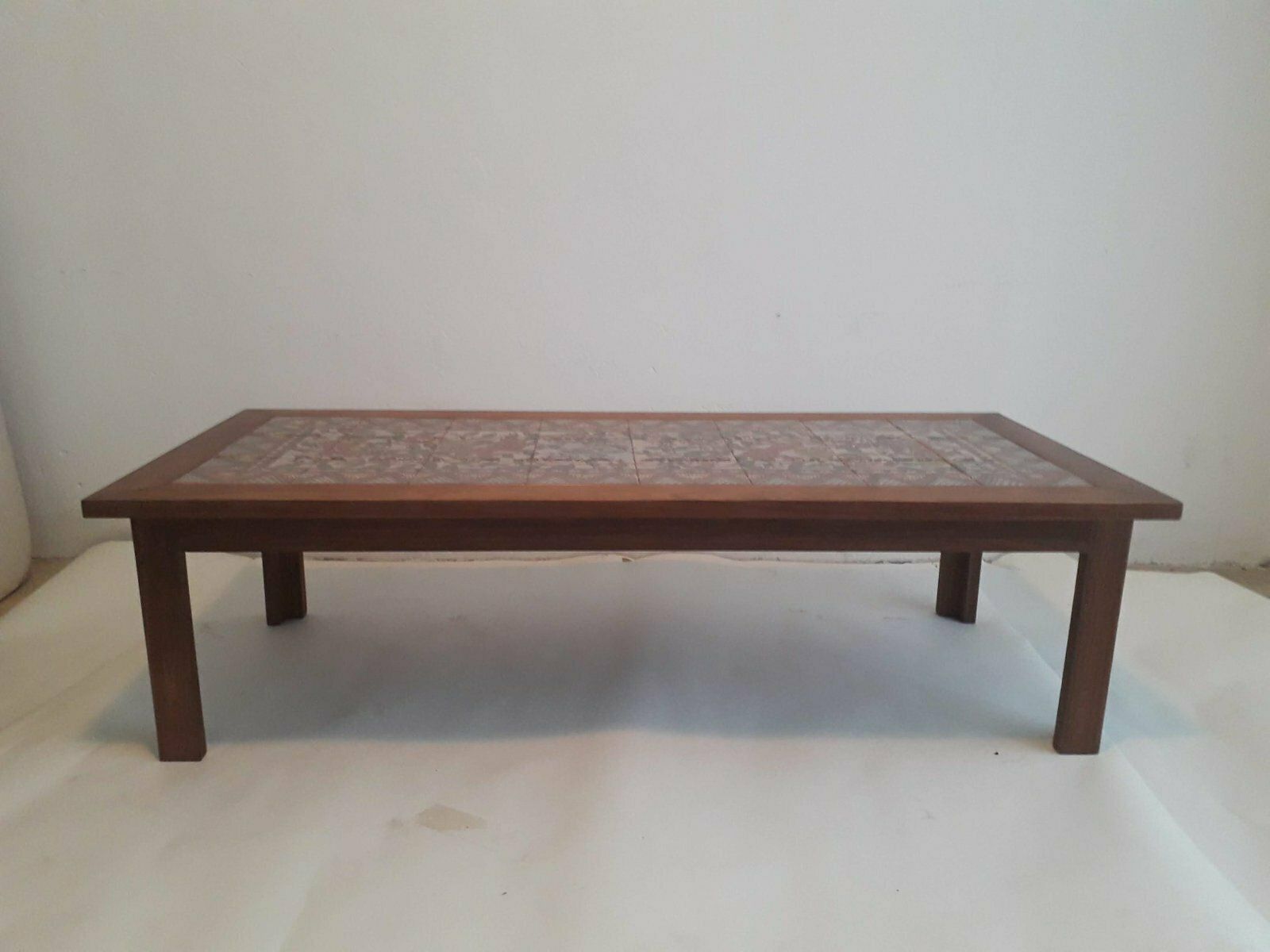 Hand Painted Ceramic Coffee Table From Paterna Majolica D'art, 1970s photo for sale