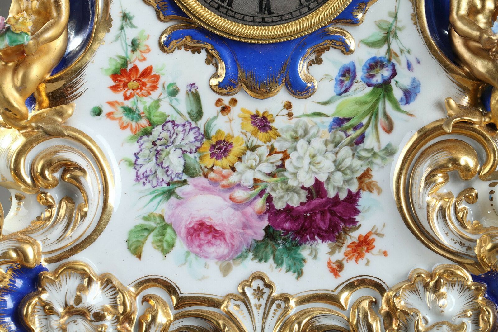 Rocaille Clock In Porcelain In The Taste Of Jacob Petit (1796 1865), 19th Century photo vinterior