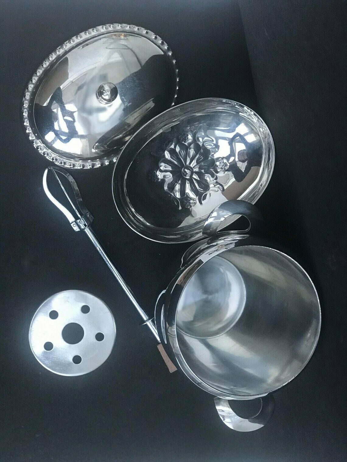 Ice Bucket Ice Bar Decor France Mid Century Nut Dish Stainless Steel Heavy Excellent Quality Ice Bucket Bar Cart Wedding Gift photo buy