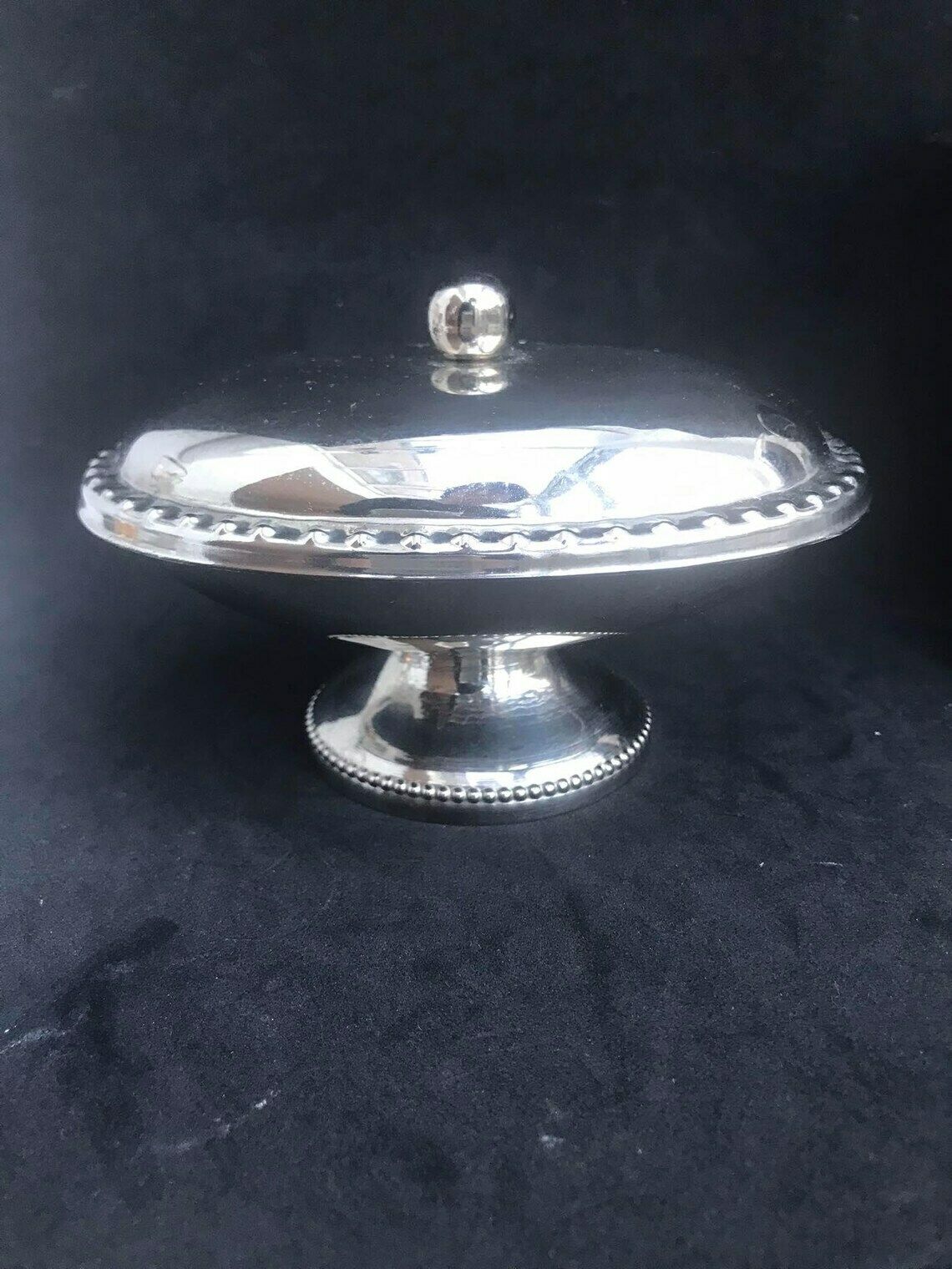 photo for sale Ice Bucket Ice Bar Decor France Mid Century Nut Dish Stainless Steel Heavy Excellent Quality Ice Bucket Bar Cart Wedding Gift