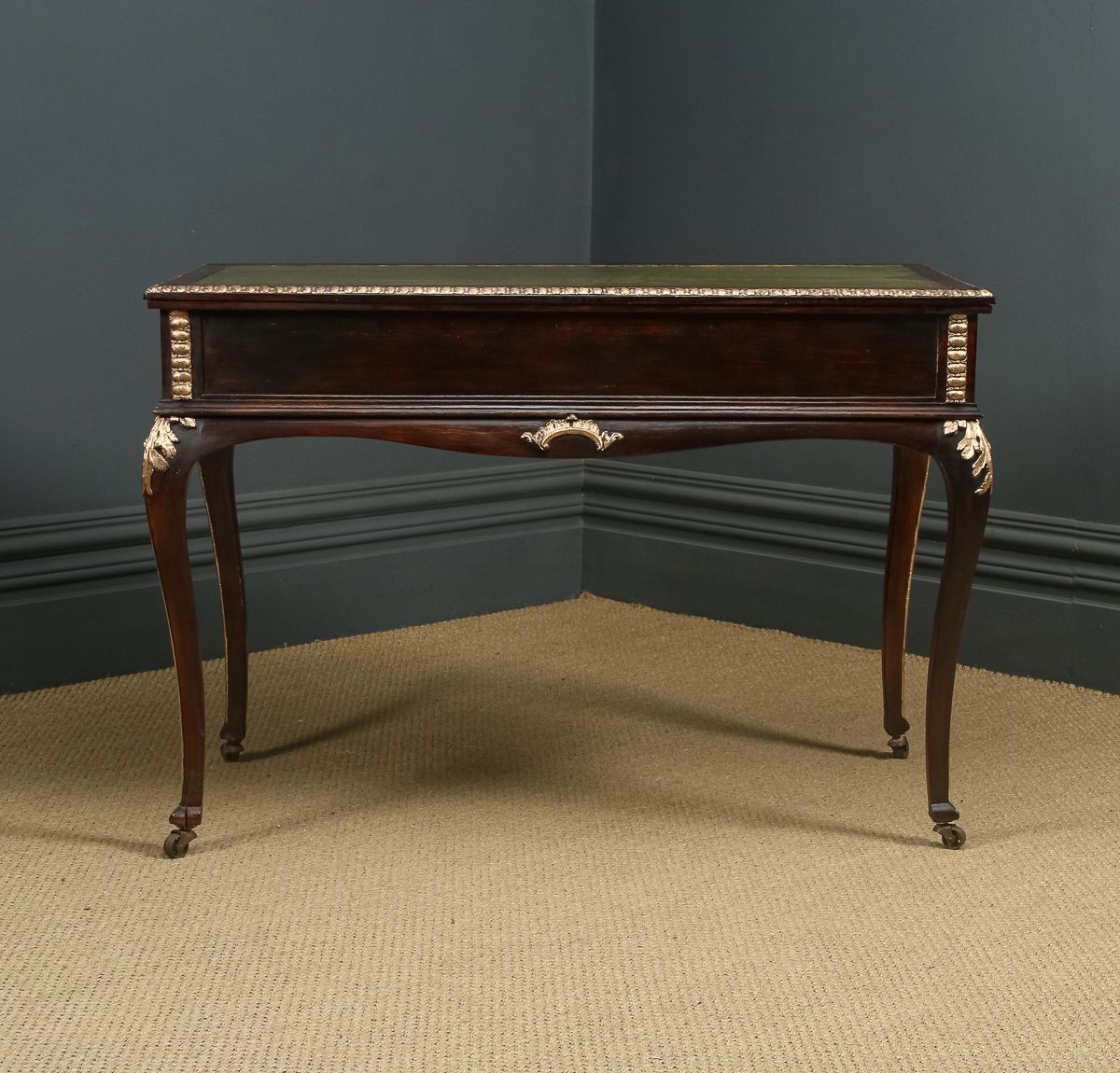 French 19th Century Louis XV Gilt & Leather  Writing Table (Circa 1880) photo 2450.0