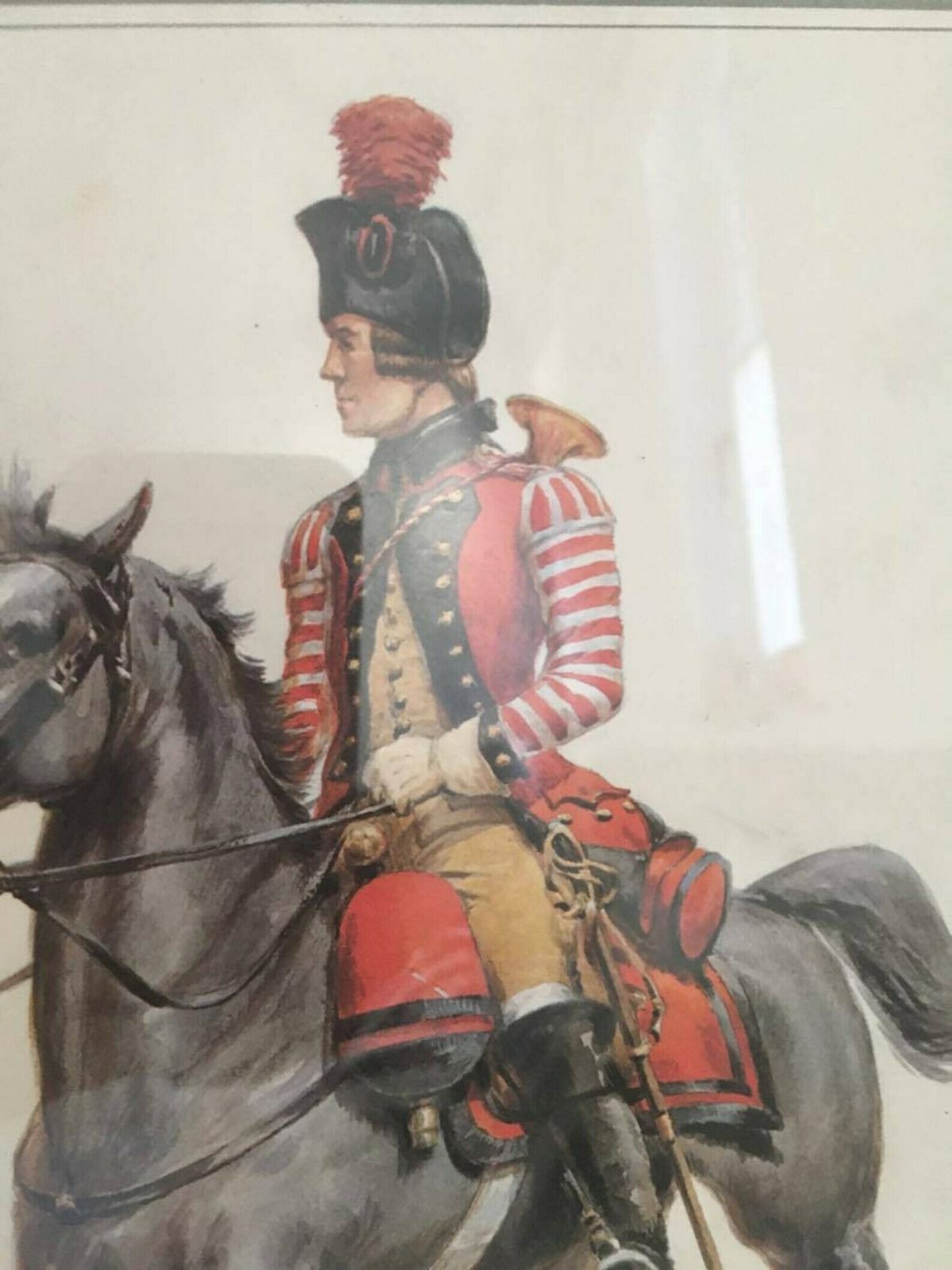 Wall Art Military Uniform Illustration Switzerland Militaria Military Regiment Switzerland Engraving, Regiment Officer, XVIII Century photo 114.0
