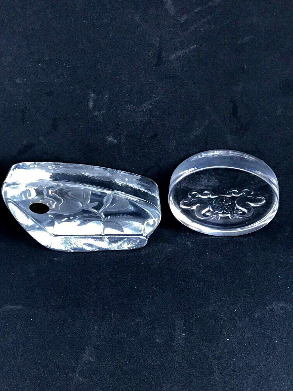 Paperweights Paper Press, Set Of 2 Crystal Of Arques With A Rose And Another Royal Leerdarm, Kristalunie Desk Decor Christmas Gift photo vinterior