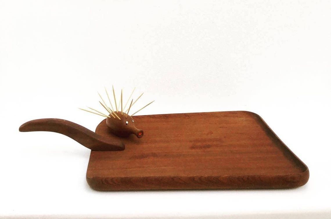 Cutting Board Vintage, Wooden Serving Teak By Bois Manu, Thanksgiving Table, Mid Century, Bread Cheese Appetizer Food Photography Prop photo furniture