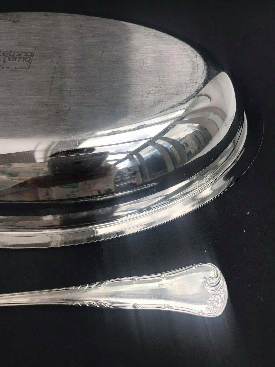 Letang Remy Oval Dish Stainless Steel Vintage French Vegetables Plate With Server Potatoe Dish Rice Dish photo for sale