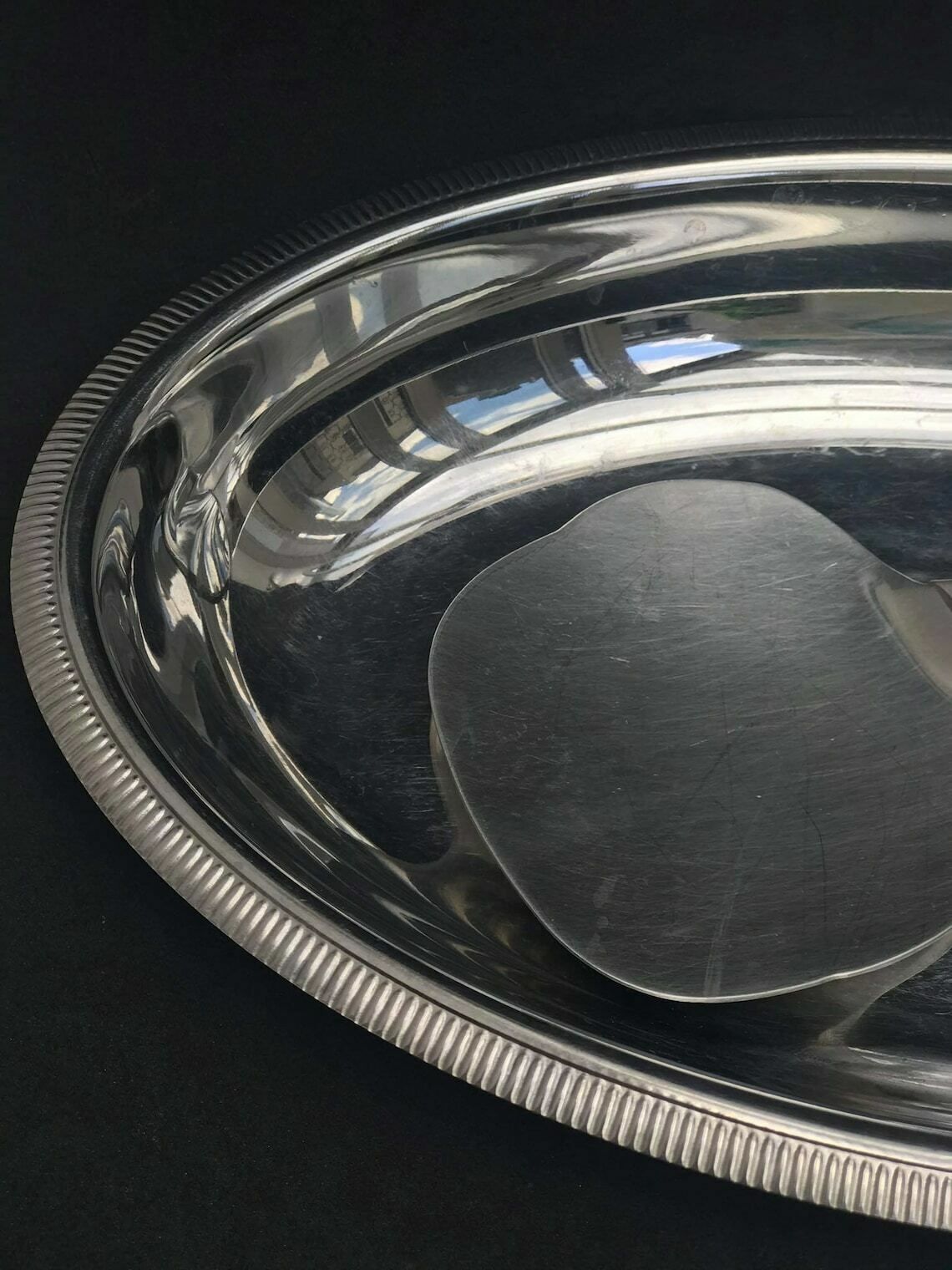Letang Remy Oval Dish Stainless Steel Vintage French Vegetables Plate With Server Potatoe Dish Rice Dish photo vinterior