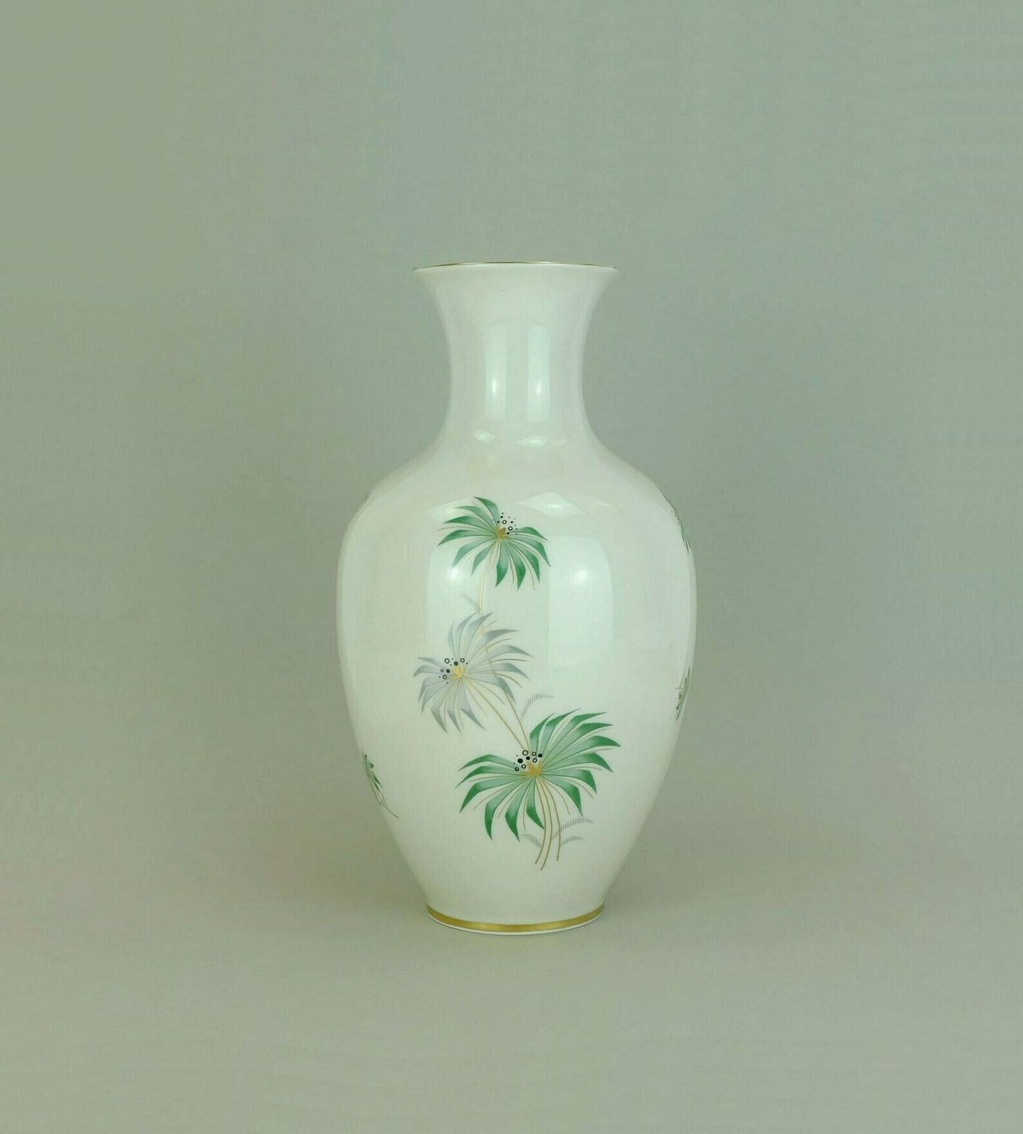 Johann Seltmann Mid Century Porcelain Vase With Outstanding Floral Decor 1950s