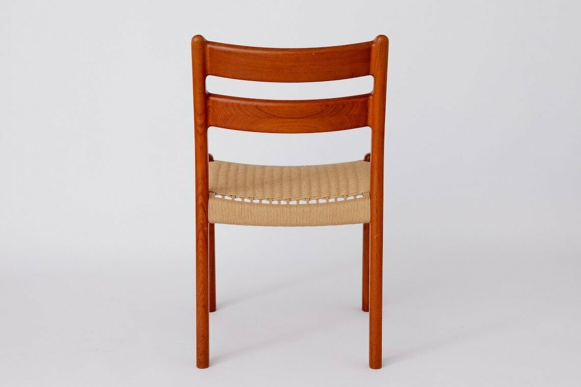 1 Of 6 Emc Møbler Mid Century Teak Dining Chairs With Papercord Seats Denmark 1970s Vintage photo buy
