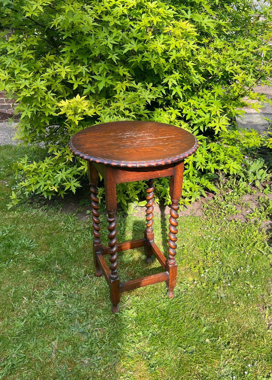 Round Barley Twist Side Table photo furniture