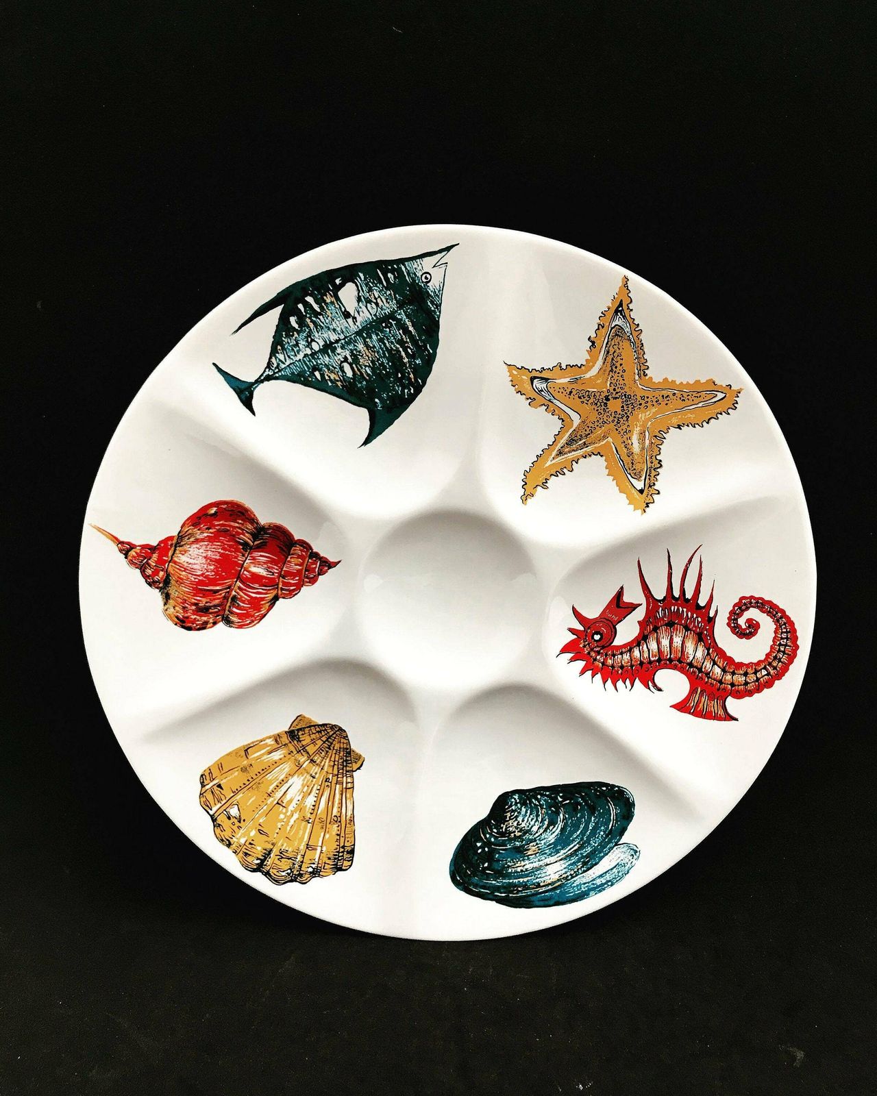 3 Oyster Plate Villeroy & Boch Majolica Set 4 French Faience Oyster Shell Starfish Nautical Decor Beachside Home Decor Kitchen Coastal Decor