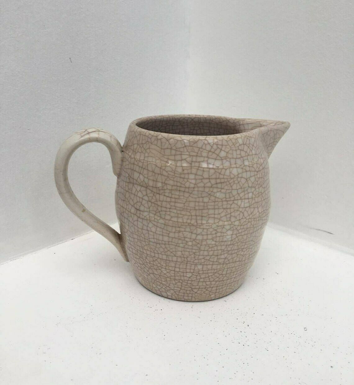 photo for sale Vintage Laveno Milk Pitcher, Water Jug, Milk Jug Vintage Italian, Ceramic Company Laveno   Made In Italy, Cream Pot, Crackeld Ceramic