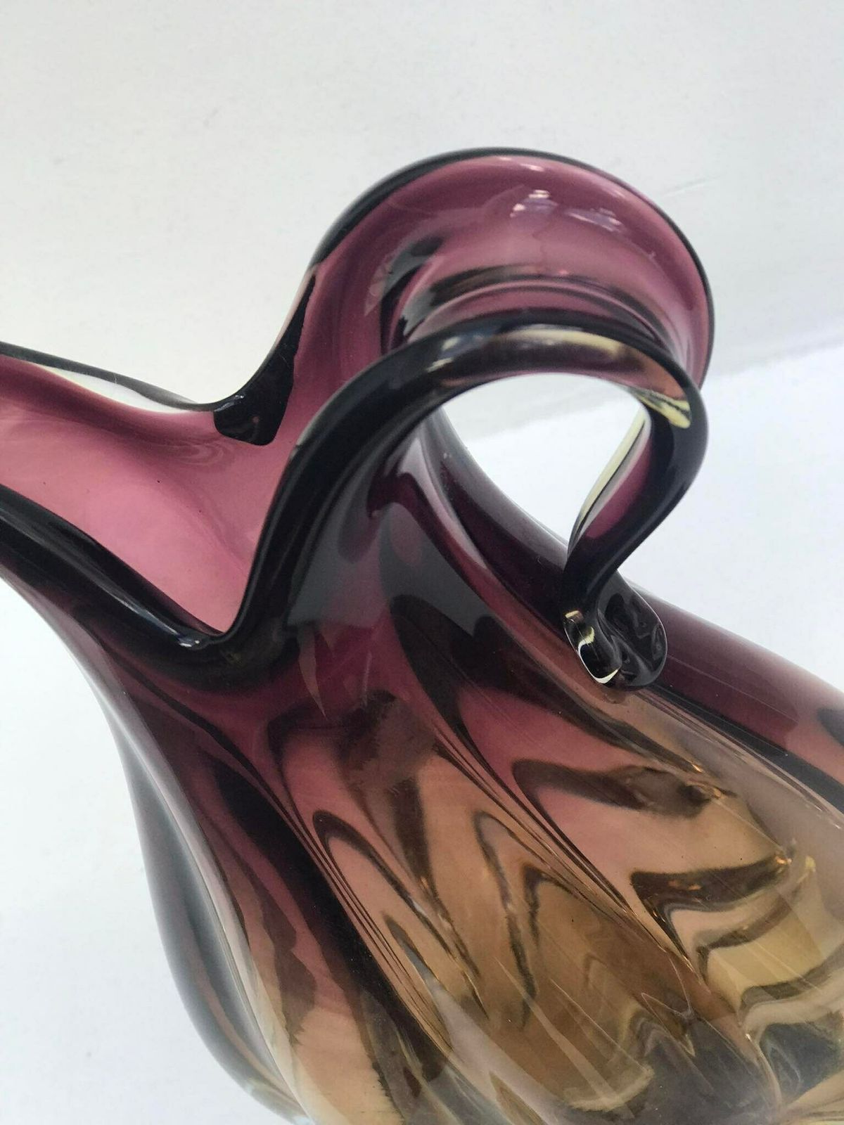 Murano Glass Pitcher Vase Barovier Toso Italian Design Art Glass Venetian Glass Ercole Vase Violet Brown Home Decor Italian Design Gift photo 375.0