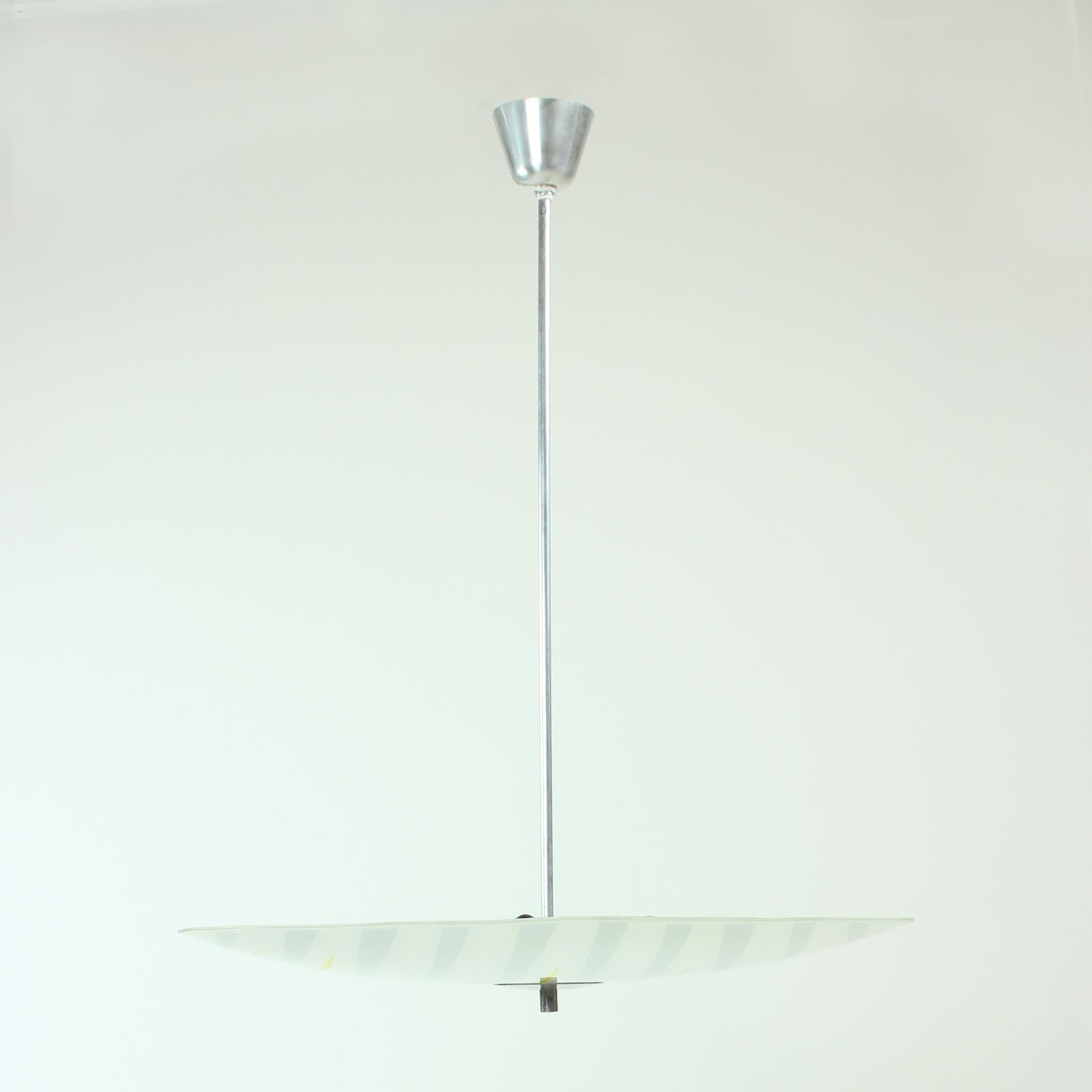 Brussels Era Glass Plate Light In Yellow And Gray Stripes, Napako, Circa 1960 photo furniture