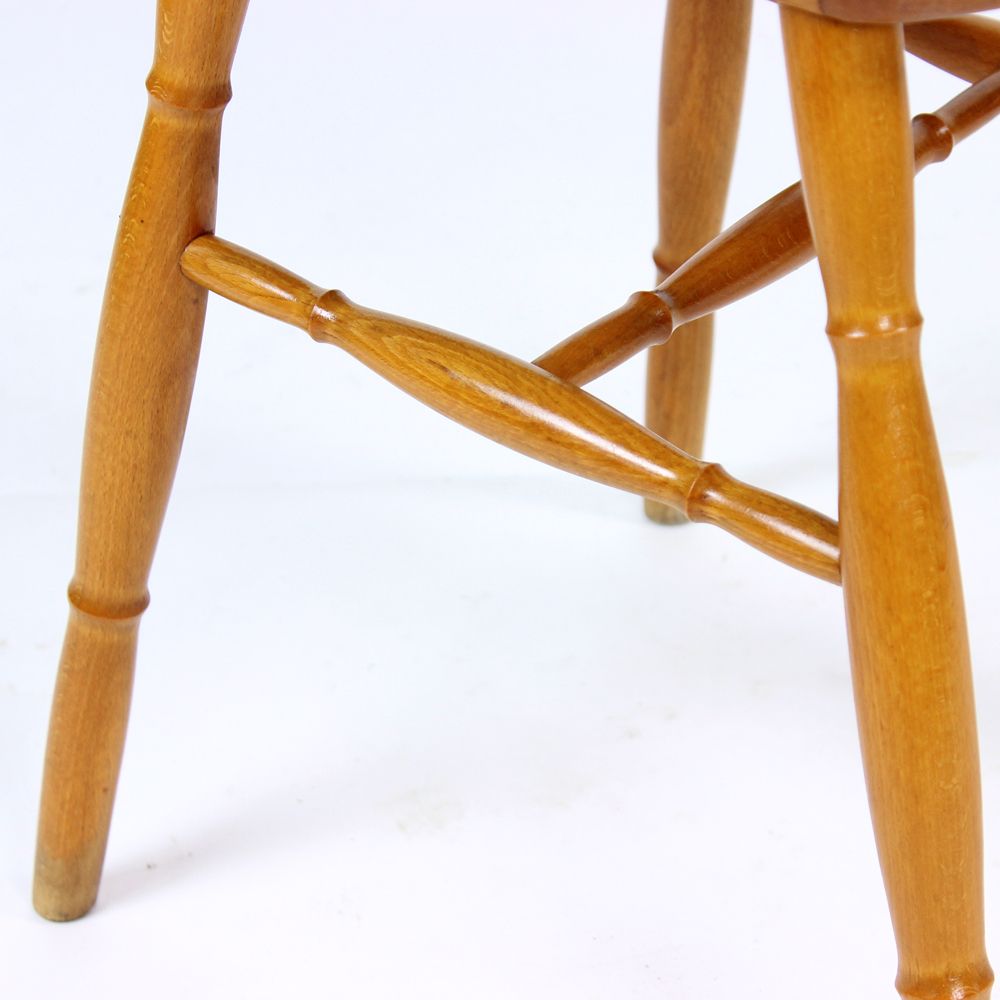 Oak Dining Chairs In Folk Design, Czechoslovakia 1960s, Set Of 4 photo for sale