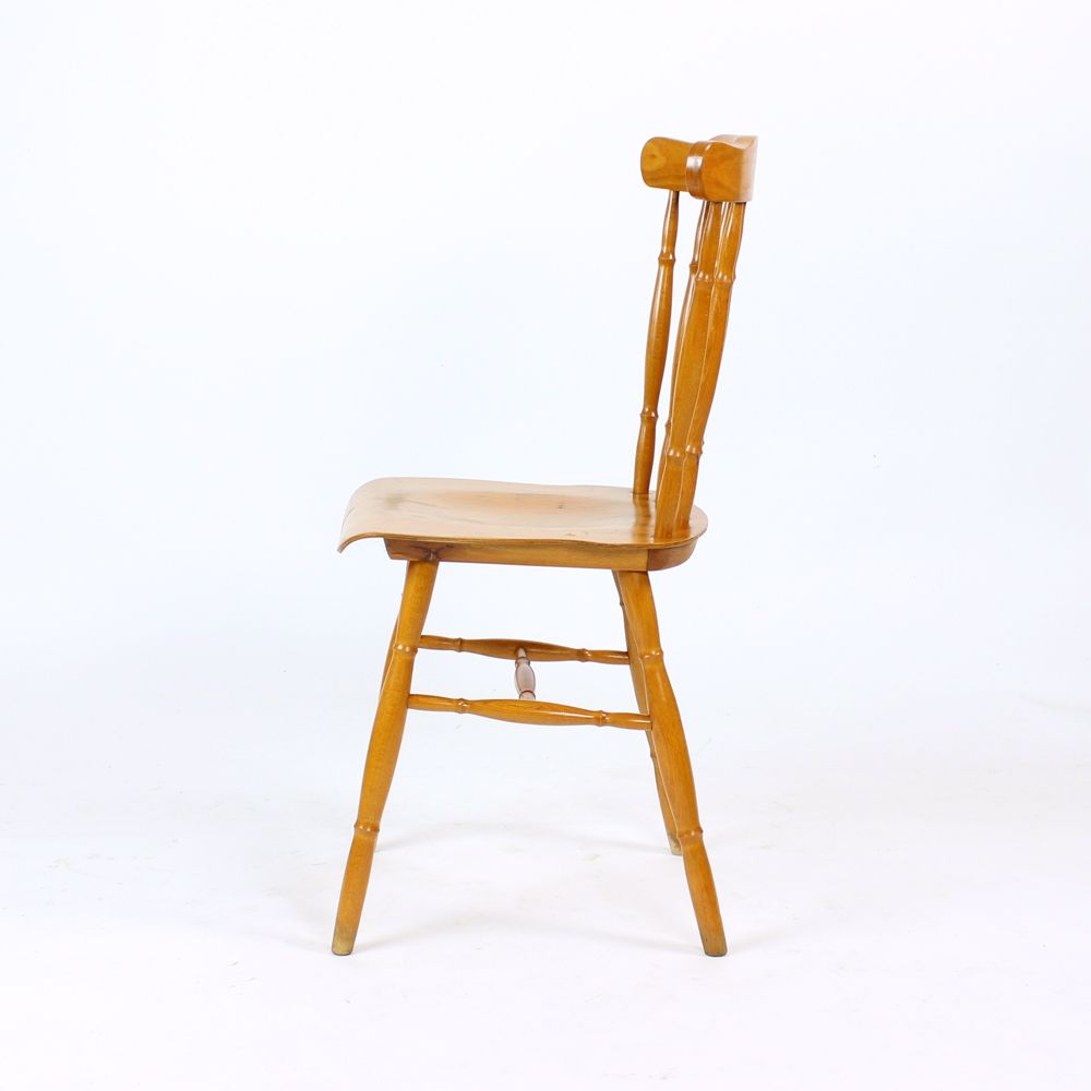 Oak Dining Chairs In Folk Design, Czechoslovakia 1960s, Set Of 4 photo 660.0