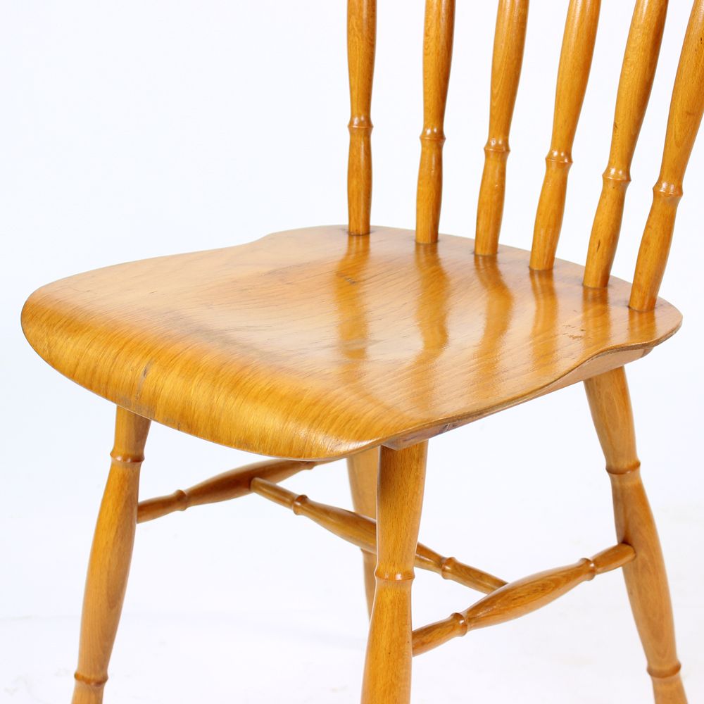 Oak Dining Chairs In Folk Design, Czechoslovakia 1960s, Set Of 4 photo vinterior