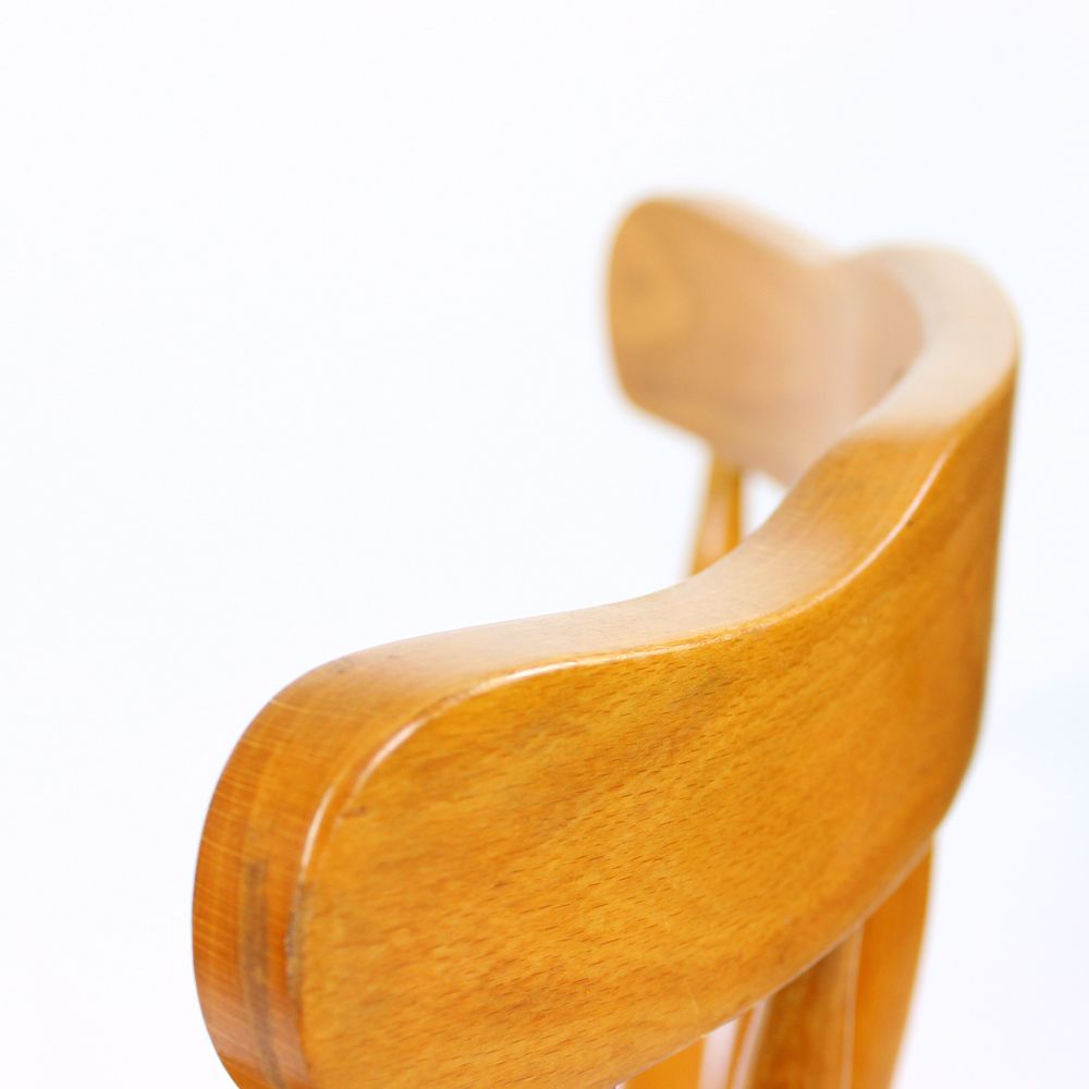 photo vinterior Oak Dining Chairs In Folk Design, Czechoslovakia 1960s, Set Of 4