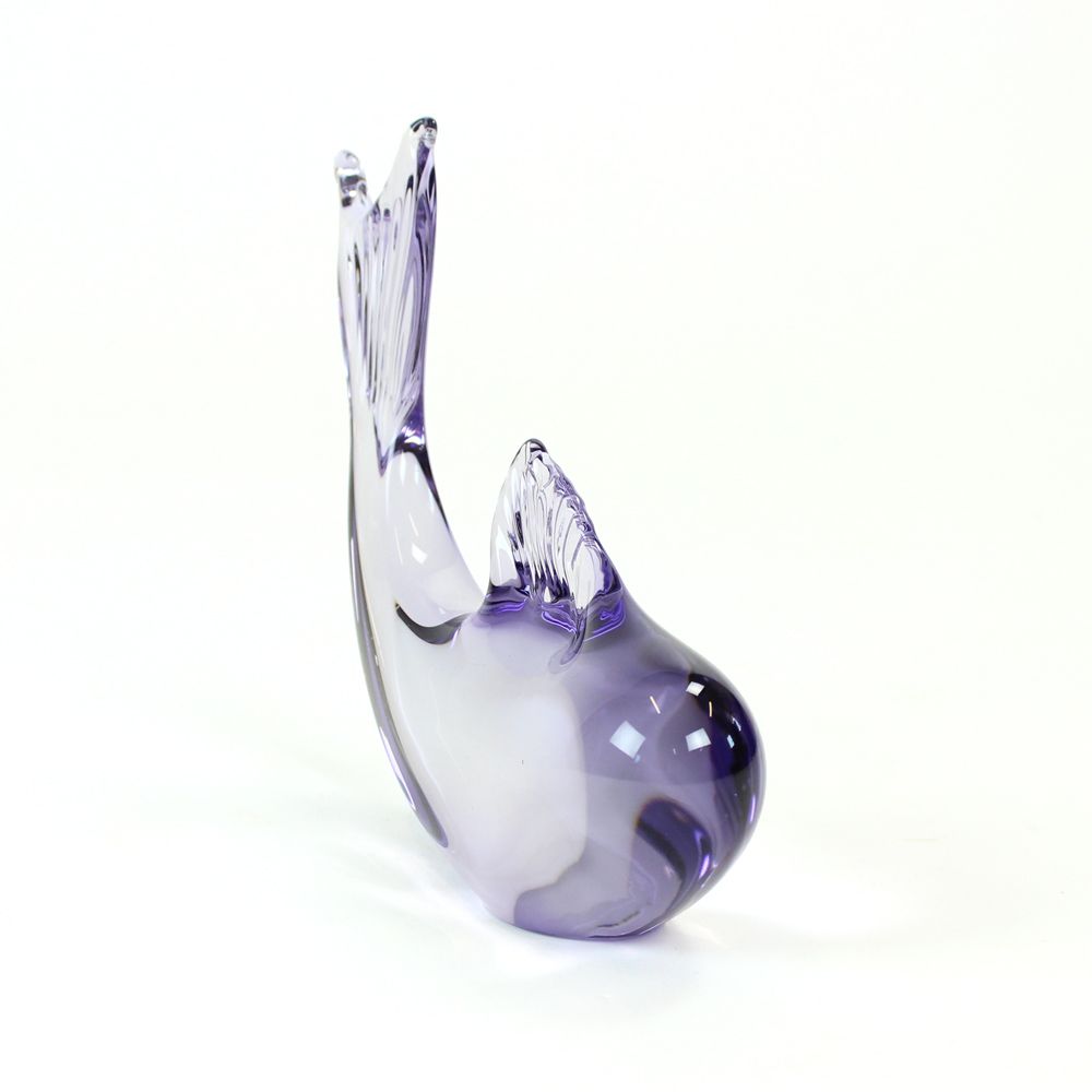 Rare Art Glass Fish Statue By Miloslav Janku For železnobrodské Sklo, Early 1970s photo Home Decor
