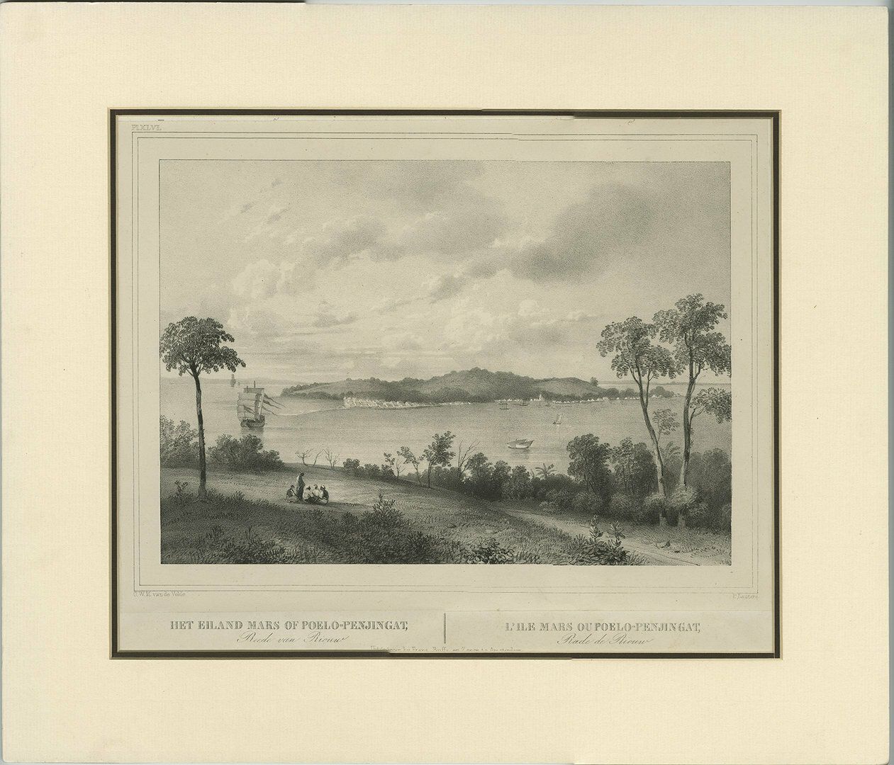 Antique Print Of The Roadstead Of Riau, Indonesia