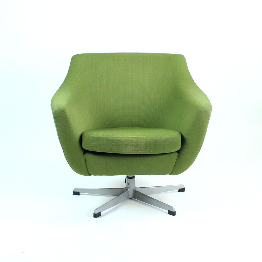 photo for sale Green Midcentury Swivel Club Chair By Up Zavody, Czechoslovakia 1979