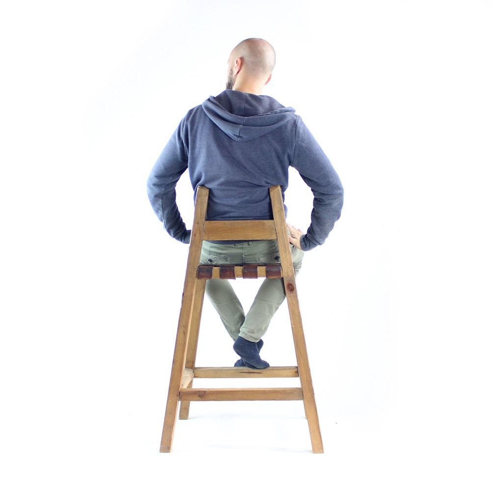 Large Vintage Bar Stool In Wood & Leather, Czechoslovakia 1950s photo vintage