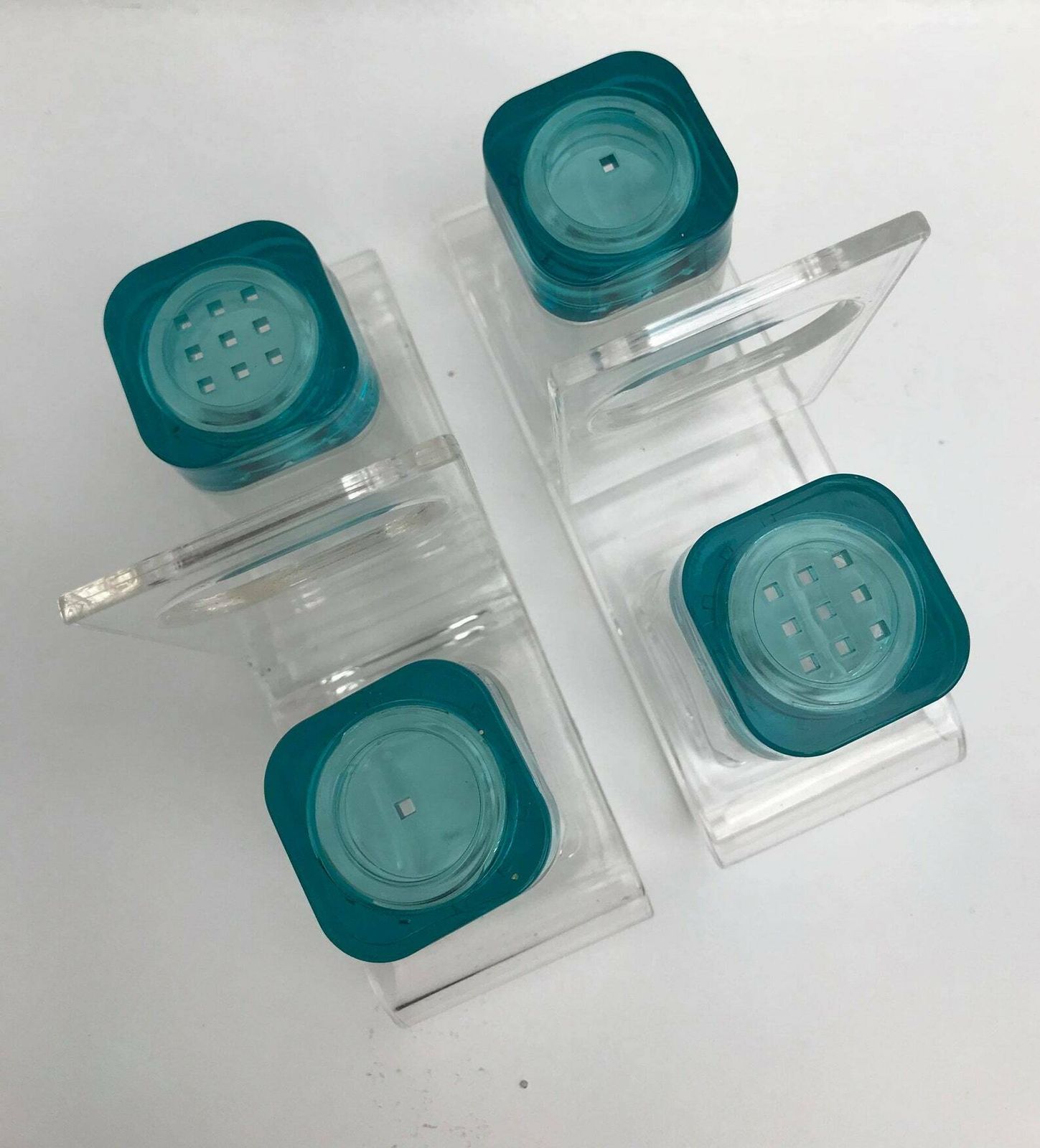 Salt And Pepper Shakers Set Of 2 Lucite Acrylic Glass Art By Luigi Barnioly Made In Italy Wedding Gift Christmas Table photo vinterior