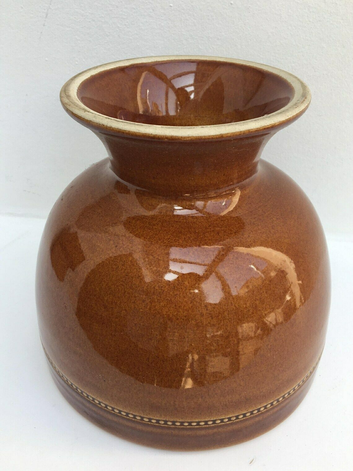 Old Höganäs Keramik Large Bowl Dinnerware Brown Large , Brown Scandinavian Design Swedish Pottery Sweden Mid Century Modern 70s Old photo for sale
