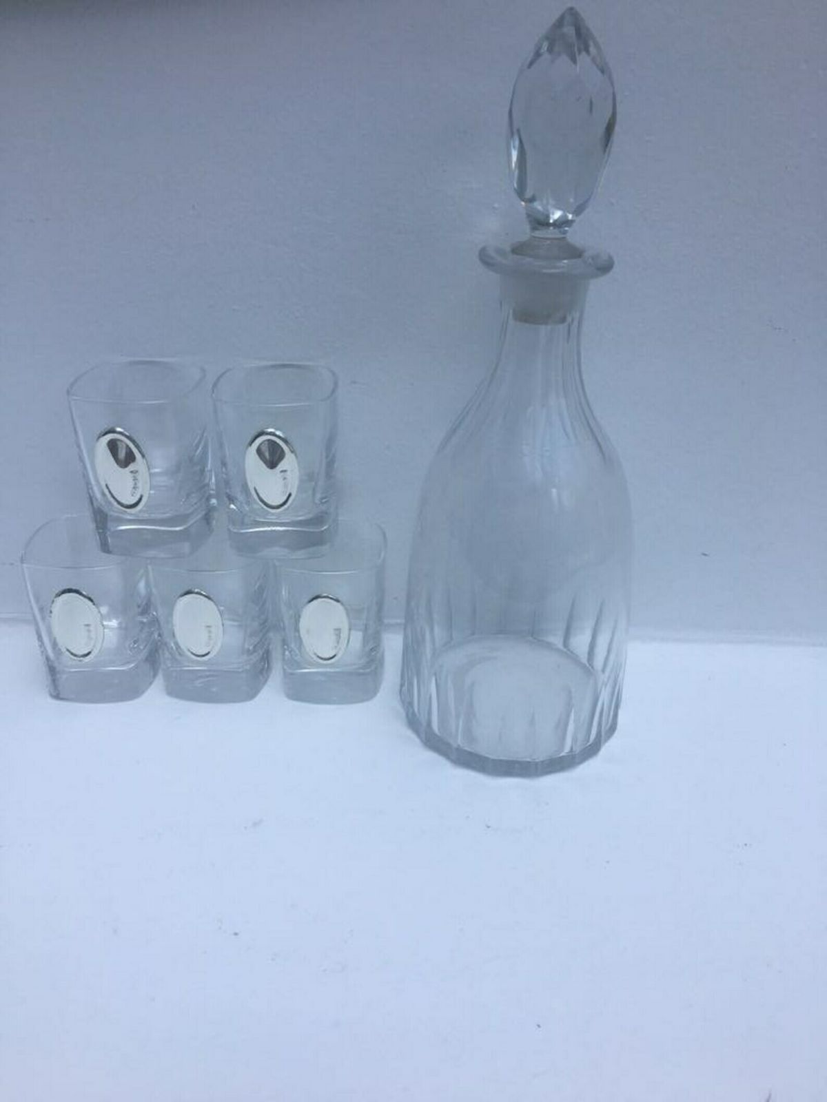 Shot Glasses With Silver Medallions , 5 Vodka Shots Glasses Square Glasses , Silver 925 Medallions Ready To Be Engraved Luxury Glassware photo for sale