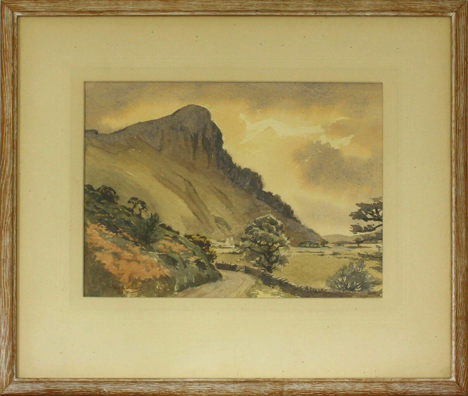 Watercolour By John A. Davies. Titled "Bird Rock, Merioneth"