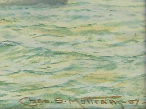 Watercolour By Charles Sim Mottram. Cornish Fishing Boats photo for sale