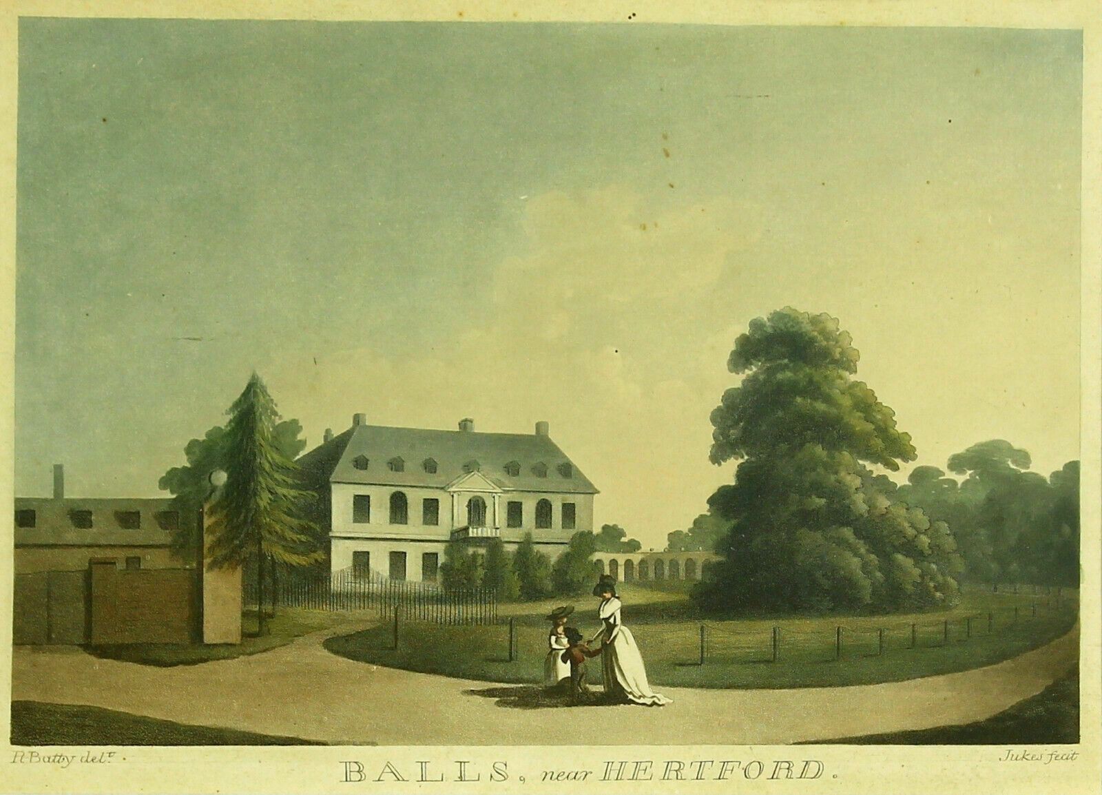 Engraving By Francis Jukes. Titled "Balls, Near Hertford" photo furniture