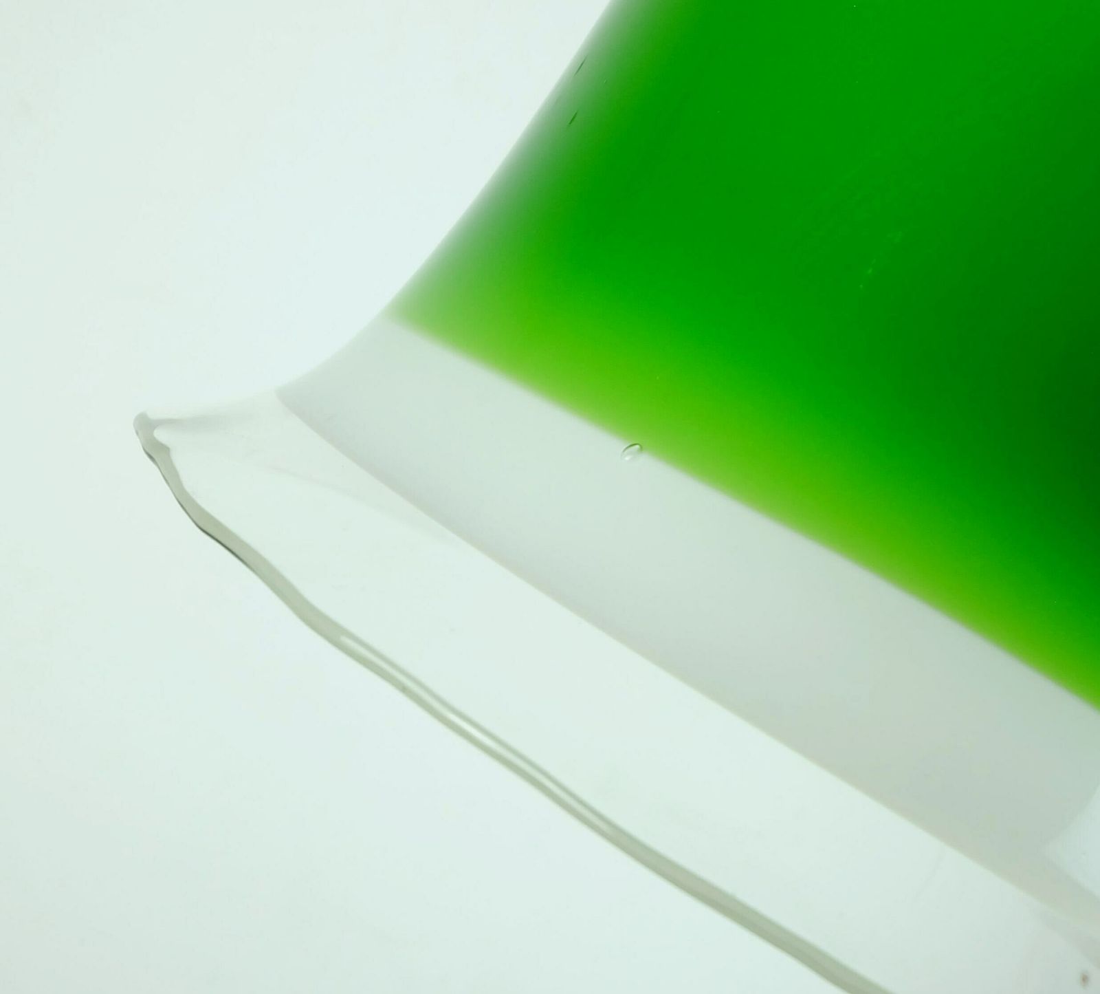 Mid Century Pendant Light Peill & Putzler 1970s Green White And Clear Glass Shade Model Ah 191 photo buy