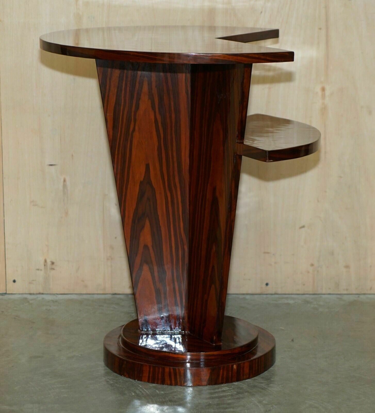 photo for sale Pair Of Lovely Vintage Art Deco Style Two Tier Macassar Wood Side End Tables