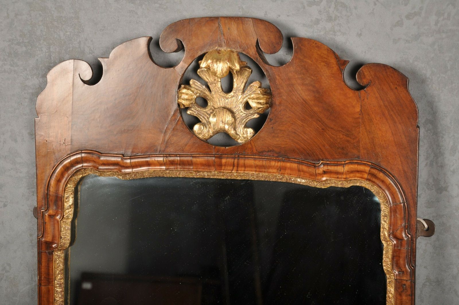 Early 18th Century Walnut & Giltwood Mirror photo furniture
