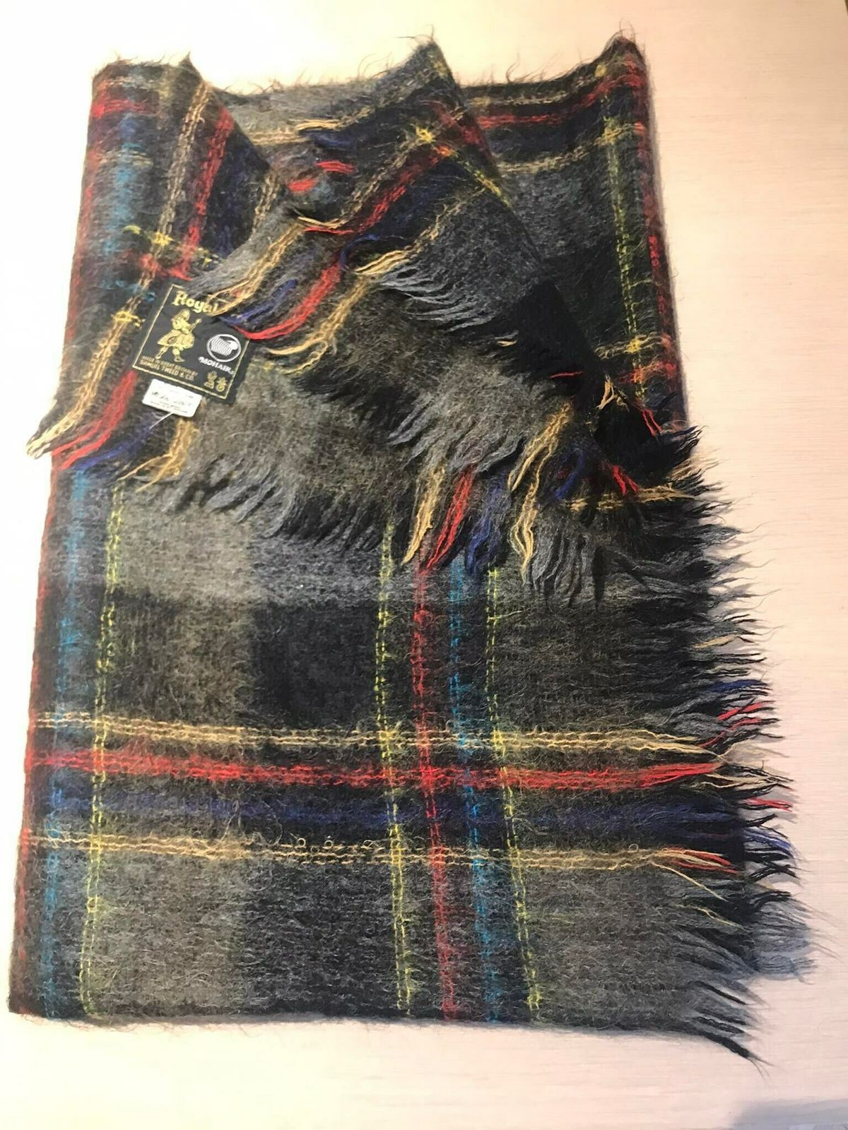 photo for sale Vintage Throw Blanket Shawl Tartan Scotish Mohair Wool Royal Scot Scotish Decor Gift Plaid Blanket , Interior Decor, Cosy Luxury Home